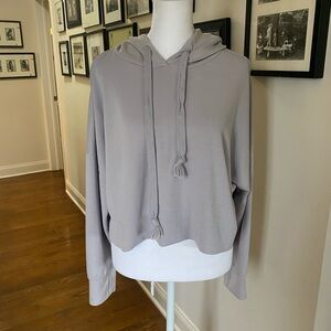 Gray AS revival modal blend cropped hoodie